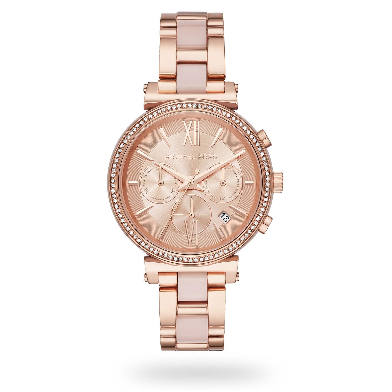 Buy Michael Kors Womens Chronograph Quartz Sofie Stainless Steel Rose Gold Dial 39mm Watch - Mk6560 in Pakistan