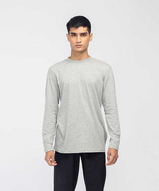Buy Unisex Basic Full Sleeve T-Shirt - Grey in Pakistan