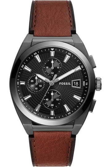 Buy Fossil Men's Chronograph Quartz Brown Leather Strap Grey Dial 42mm Watch FS5799 in Pakistan