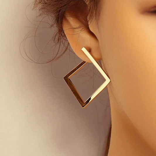 Buy Shein Metal Square Hoop Earrings - Gold in Pakistan