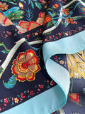 Buy Shein 1pc Ladies' Imitation Silk Floral Printed Diagonal Striped Fashion Scarf For Daily Decoration in Pakistan