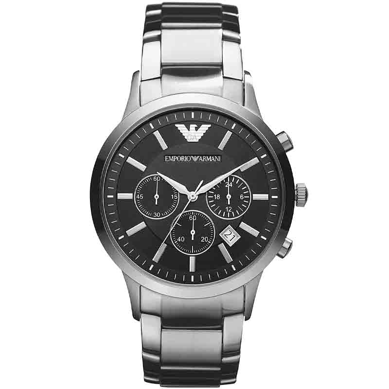 Buy Emporio Armani Mens Chronograph Quartz Stainless Steel Black Dial 43mm Watch - Ar2434 in Pakistan