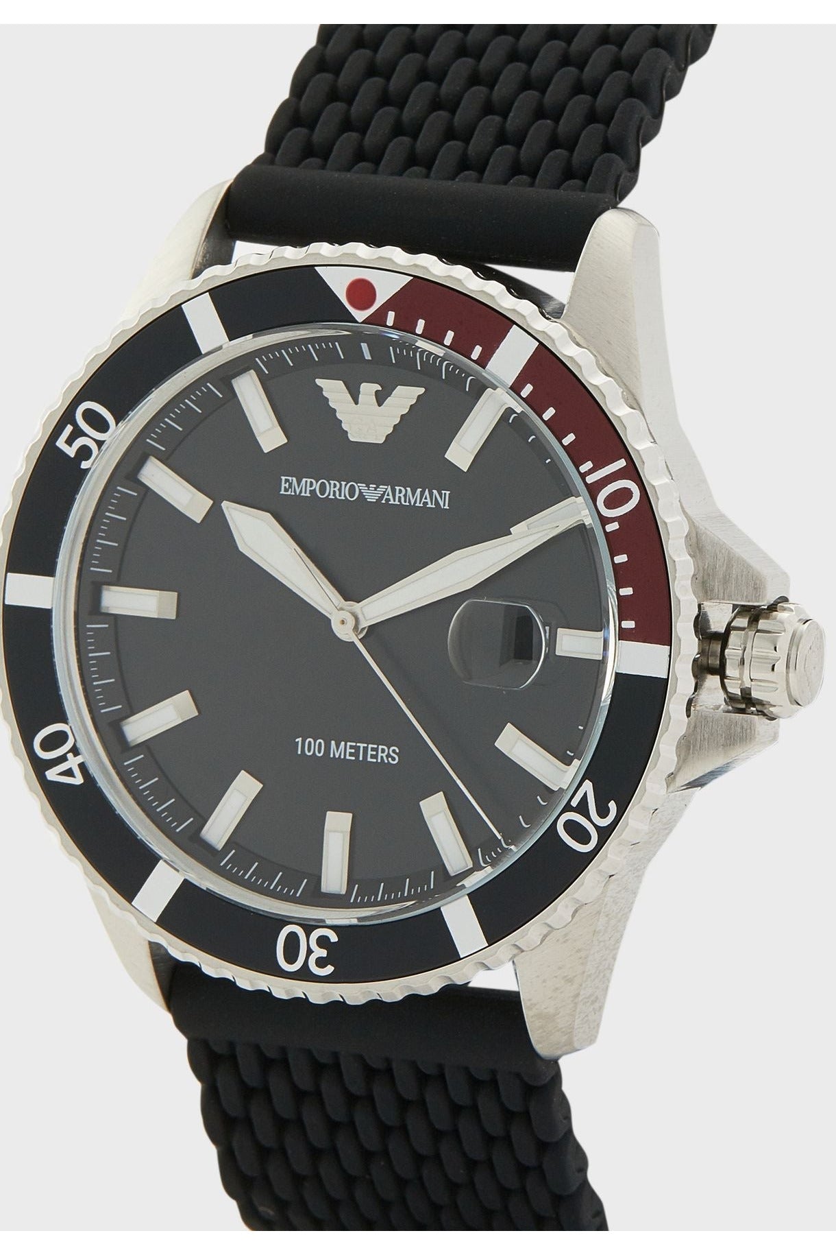 Buy Emporio Armani Diver Black Stainless Steel Mesh Black Dial Quartz Watch For Gents- Emporio Armani AR11341 in Pakistan