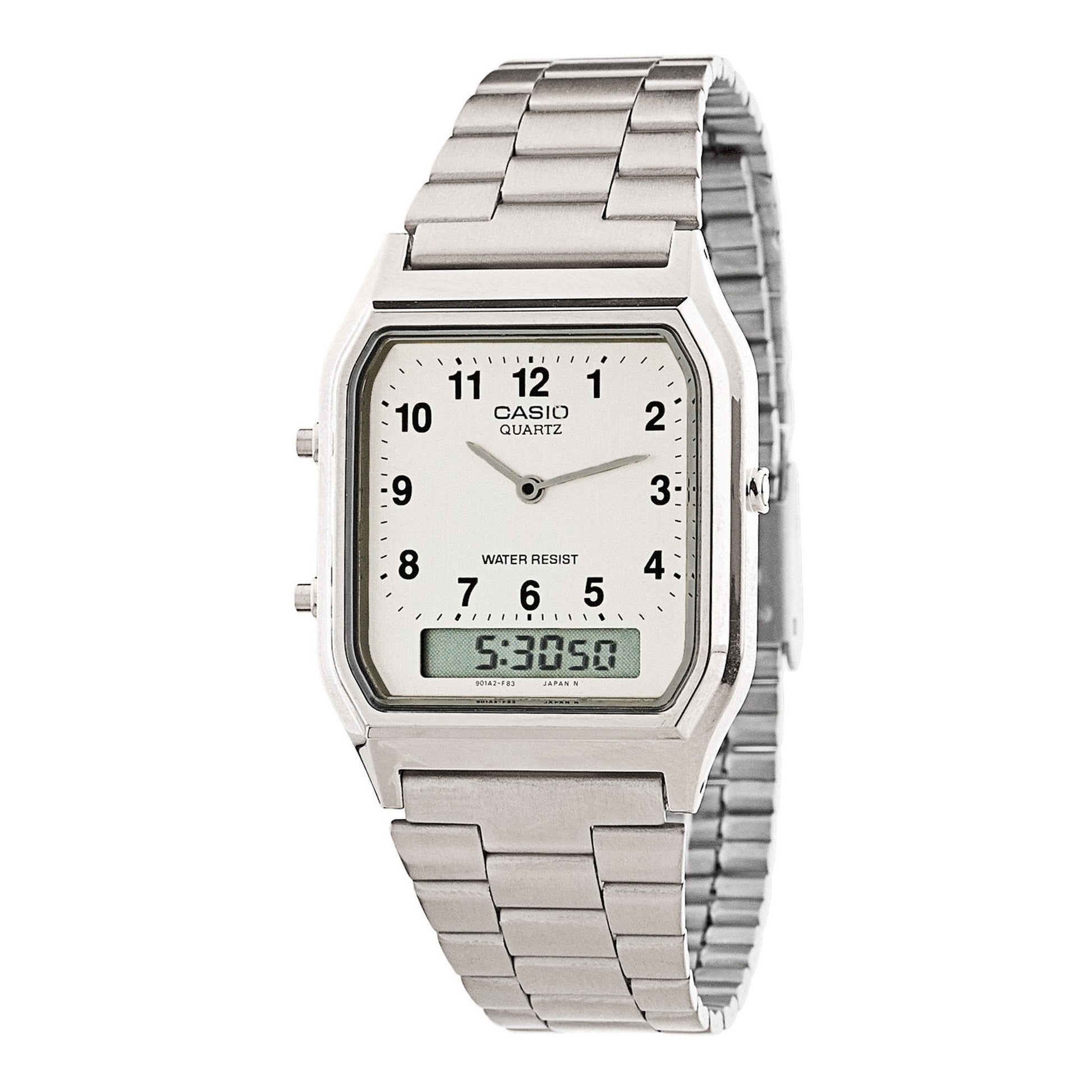 Buy Casio Analog Digital Stainless Steel White Dial Watch for Men - AQ-230A-7B in Pakistan