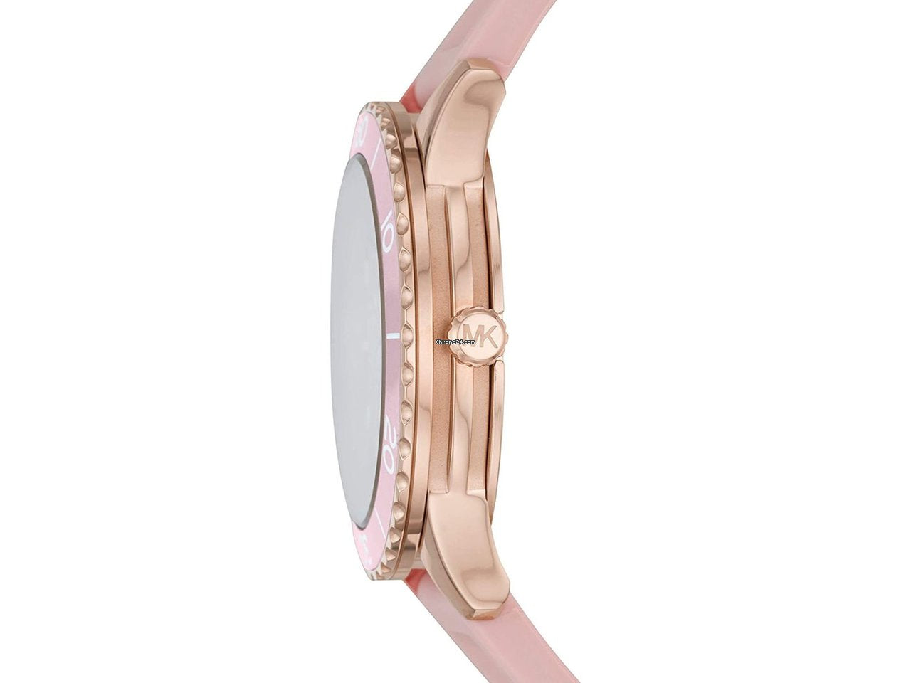 Buy Michael Kors Womens Quartz Runway Pink Silicone Strap Rose Crystal Pave Dial 40mm Watch - Mk6854 in Pakistan