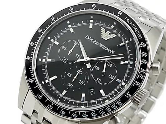 Buy Emporio Armani Mens Chronograph Quartz Stainless Steel Black Dial 46mm Watch - Ar5988 in Pakistan