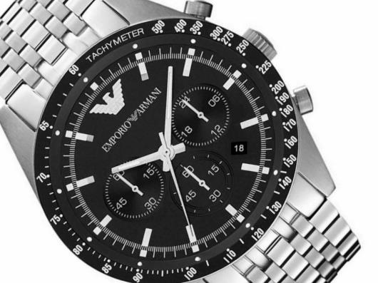 Buy Emporio Armani Mens Chronograph Quartz Stainless Steel Black Dial 46mm Watch - Ar5988 in Pakistan