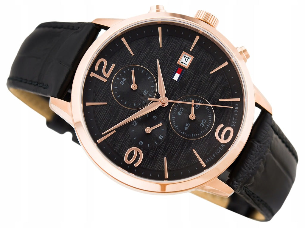 Buy Tommy Hilfiger Quartz Leather Strap Black Dial 42mm Watch for Men - 1710358 in Pakistan