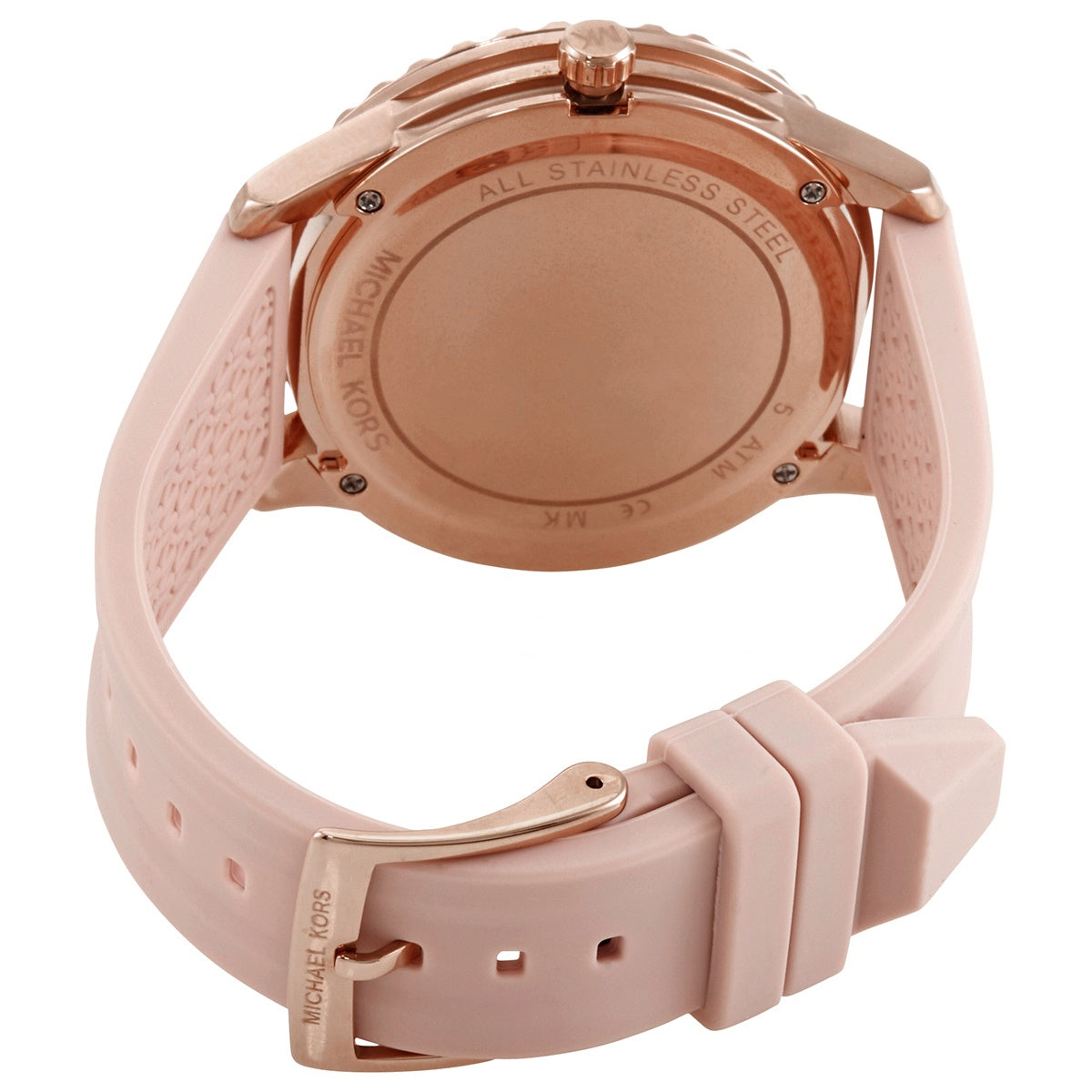 Buy Michael Kors Womens Quartz Runway Pink Silicone Strap Rose Crystal Pave Dial 40mm Watch - Mk6854 in Pakistan