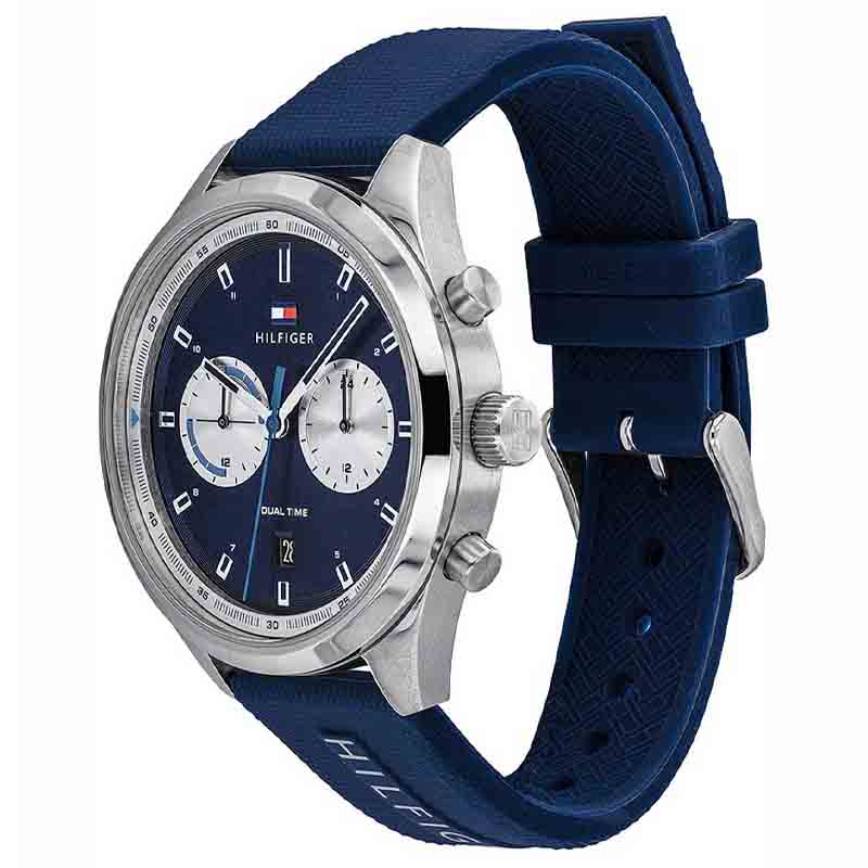 Buy Tommy Hilfiger Mens Quartz Blue Silicone Strap Blue Dial 44mm Watch - 1791781 in Pakistan