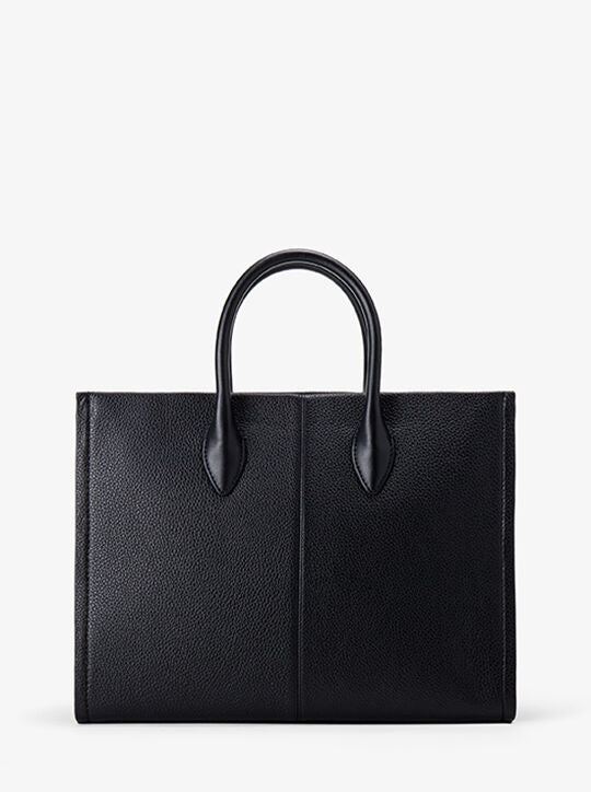 Mirella Small Logo Embossed Pebbled Leather Crossbody Bag - Black