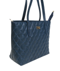 Buy Negative Apparel Quilted Pattern Shoulder Tote Bag FD - Blue in Pakistan