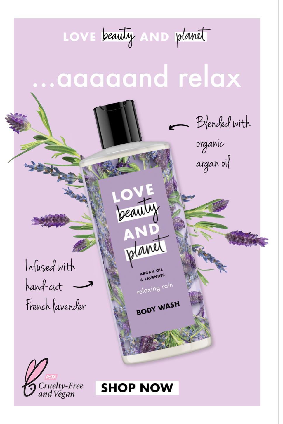 Buy Love Beauty And Planet Body Lotion Argan Oil & Lavender - 400ml in Pakistan