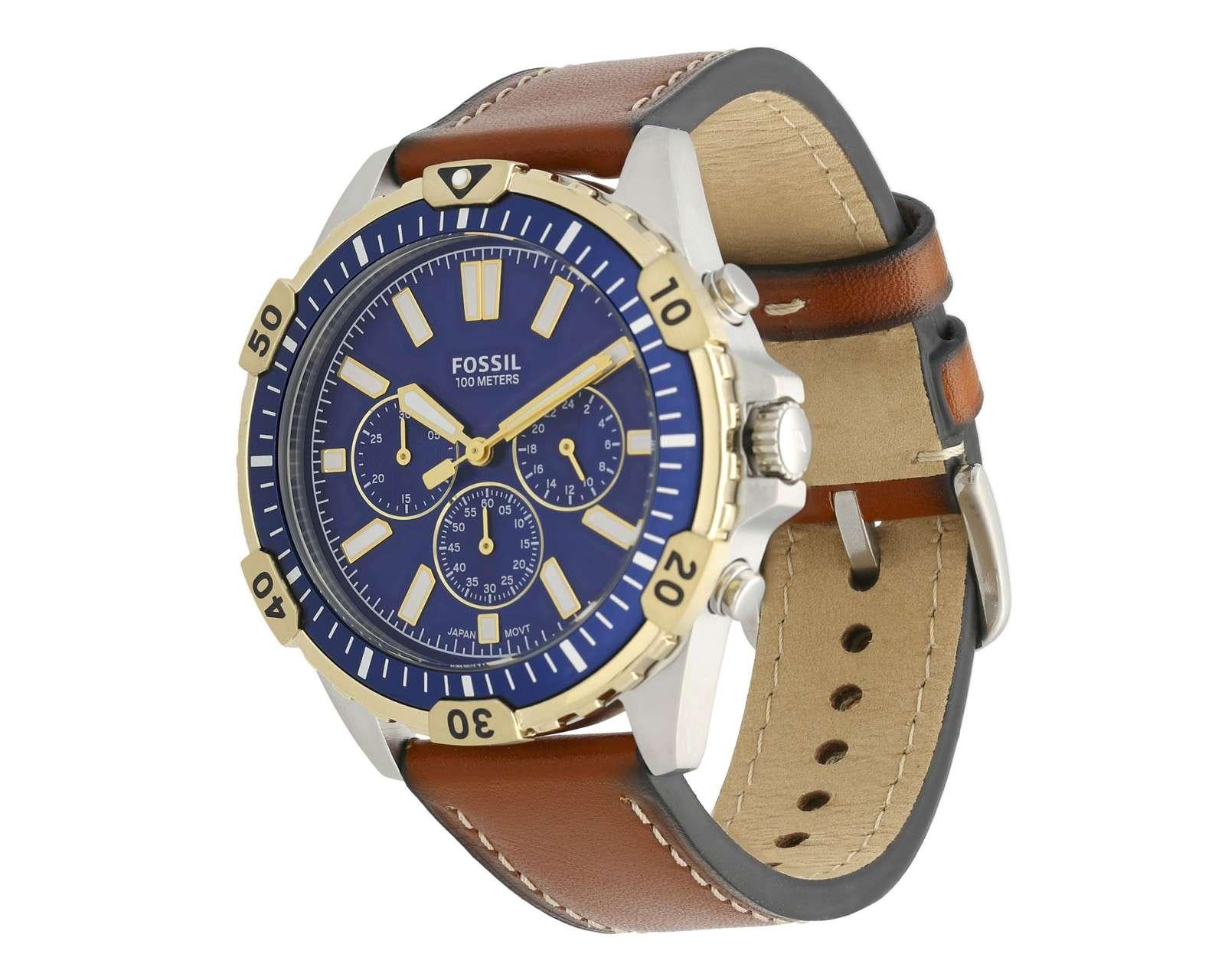 Buy Fossil Men's Chronograph Quartz Leather Strap Blue Dial 44mm Watch FS5625 in Pakistan