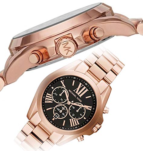 Buy Michael Kors Womens Chronograph Quartz Bradshaw Rose Gold Stainless Steel Black Dial 43mm Watch - Mk5854 in Pakistan