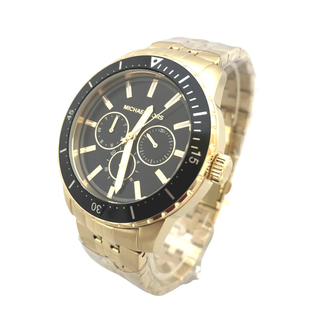 Buy Michael Kors Mens Multifunctional Gold Stainless Steel Black Dial 44mm Watch - Mk7154 in Pakistan