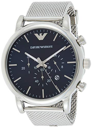 Buy Emporio Armani Men’s Chronograph Quartz Stainless Steel Blue Dial 43mm Watch - AR80038 in Pakistan