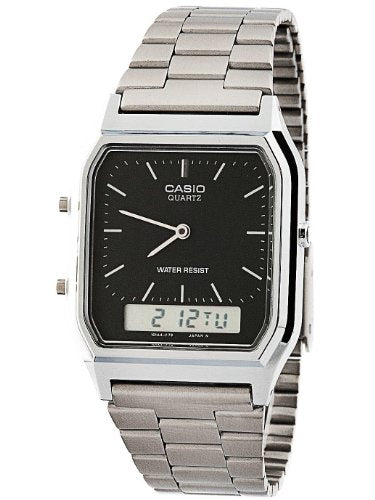 Buy Casio Stainless Steel Black Dial Analog Vintage Mens Watch - AQ-230A-1D in Pakistan