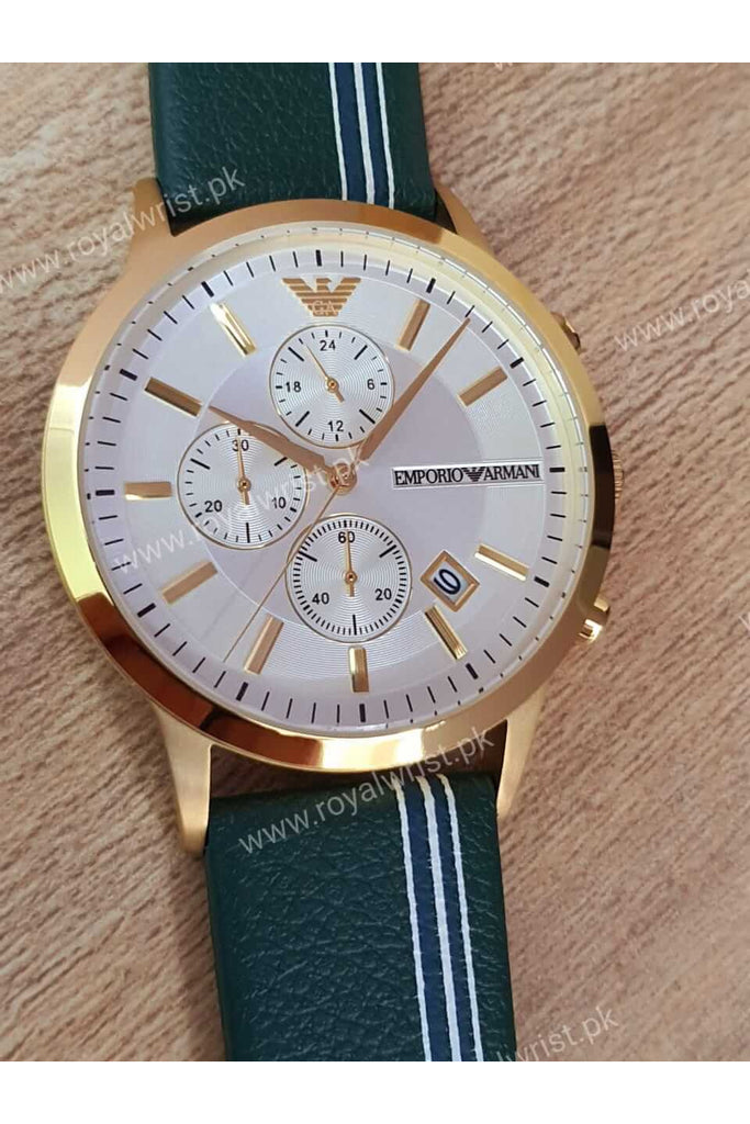 Buy Emporio Armani Men’s Quartz Leather Strap Silver Dial 43mm Watch AR11233 in Pakistan