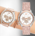 Buy Michael Kors Multifunction Silver Dial Leather Strap Watch for Women - Mk7206 in Pakistan