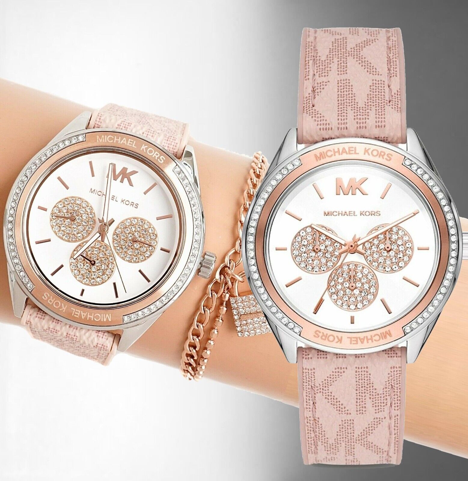 Buy Michael Kors Multifunction Silver Dial Leather Strap Watch for Women - Mk7206 in Pakistan