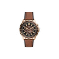 Buy Men's Chronograph Quartz Garrett Brown Leather Strap Brown Dial 44Mm Watch in Pakistan