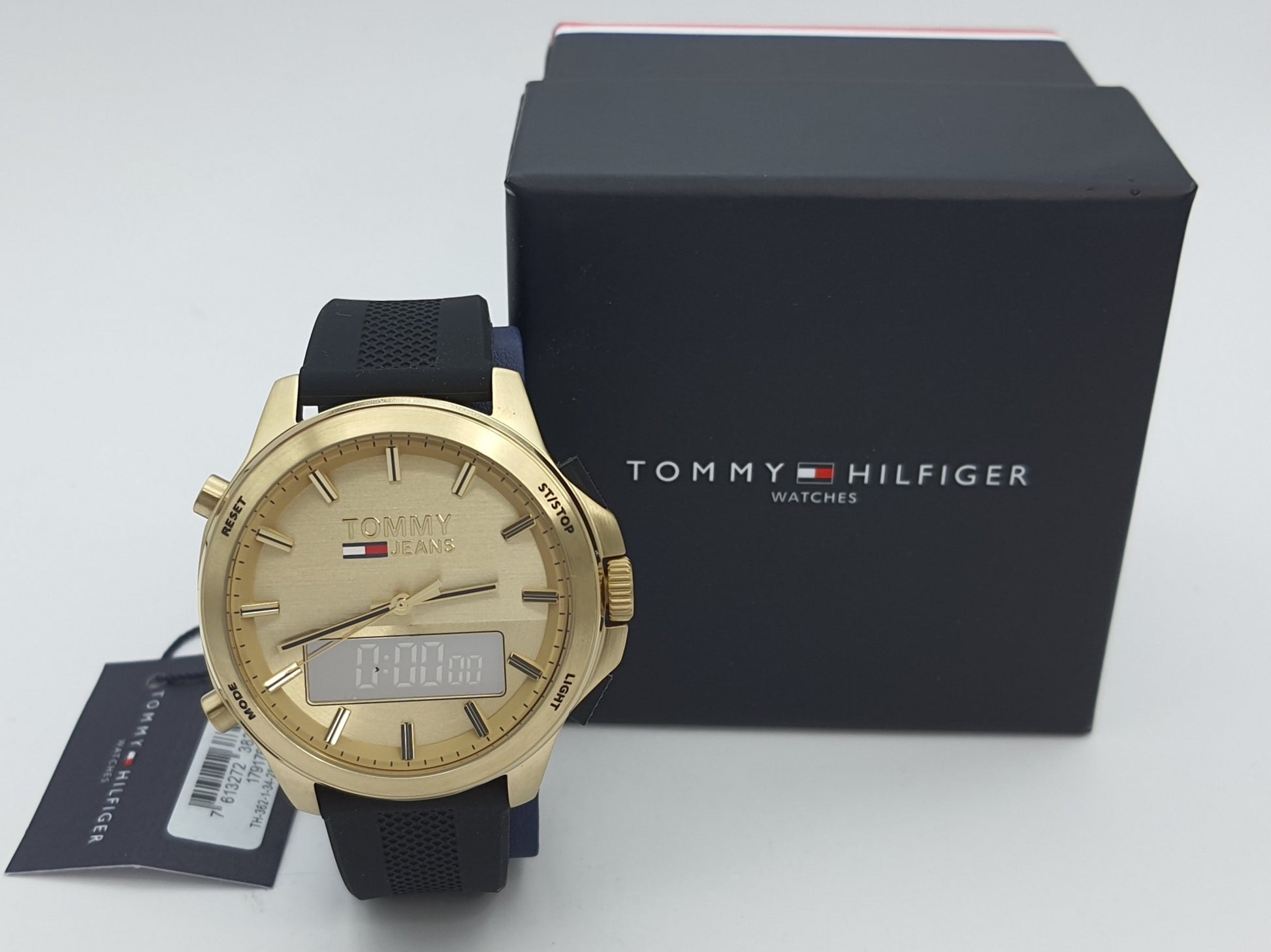 Buy Tommy Hilfiger Mens Analog Digital Silicone Strap Gold Dial 46mm Watch - 1791762 in Pakistan