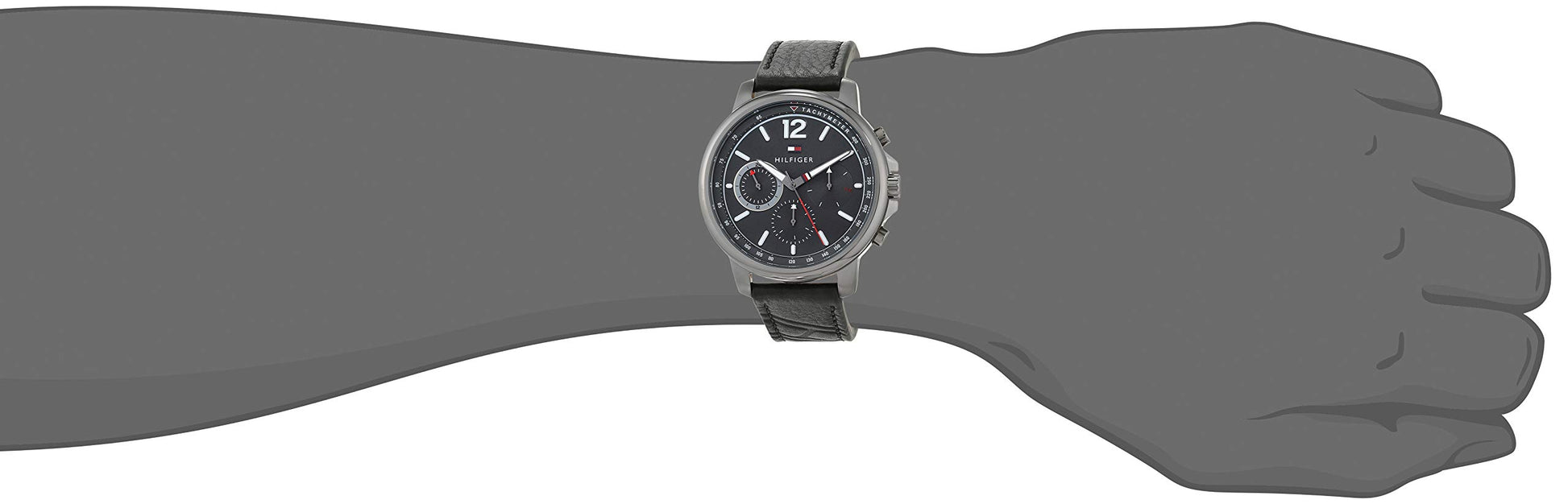Buy Tommy Hilfiger Quartz Black Leather Strap Grey Dial 46mm Watch for Men - 1791533 in Pakistan
