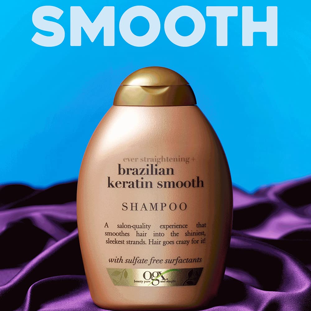 Buy OGX Ever Straightening Brazilian Keratin Smooth Shampoo - 385ml in Pakistan
