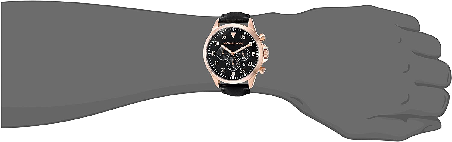 Buy Michael Kors Men’s Chronograph Quartz Leather Strap Black Dial 45mm Watch - MK8535 in Pakistan