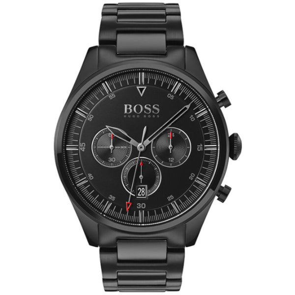 Buy Hugo Boss Mens Chronograph Quartz Stainless Steel Black Dial 44mm Watch - 1513714 in Pakistan