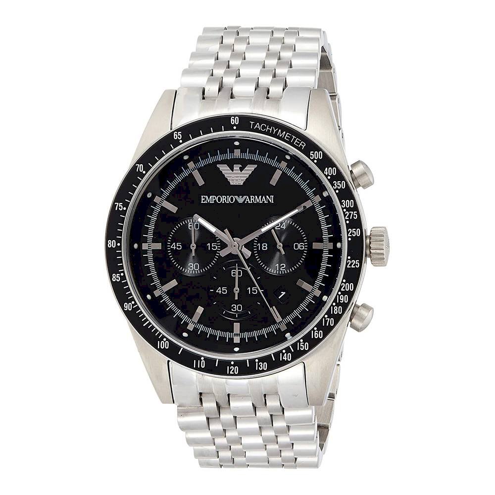 Buy Emporio Armani Mens Chronograph Quartz Stainless Steel Black Dial 46mm Watch - Ar5988 in Pakistan