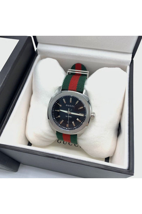 Buy Gucci Men's Swiss Made Quartz Nylon Strap Black Dial 41mm Watch YA142305 in Pakistan