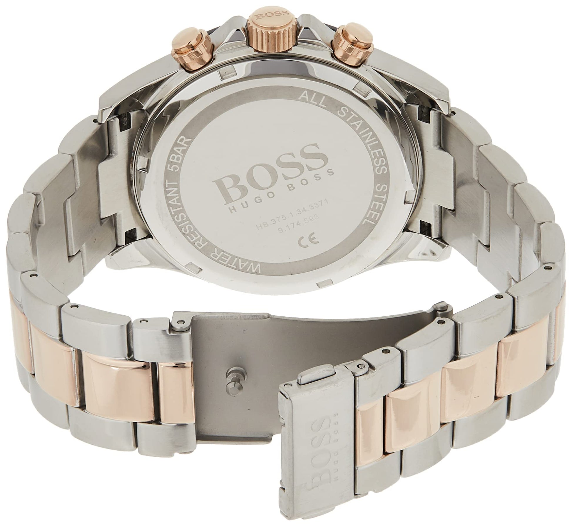 Buy Hugo Boss Mens Analog Hero Two Tone Stainless Steel Black Dial 45mm Watch - 1513757 in Pakistan