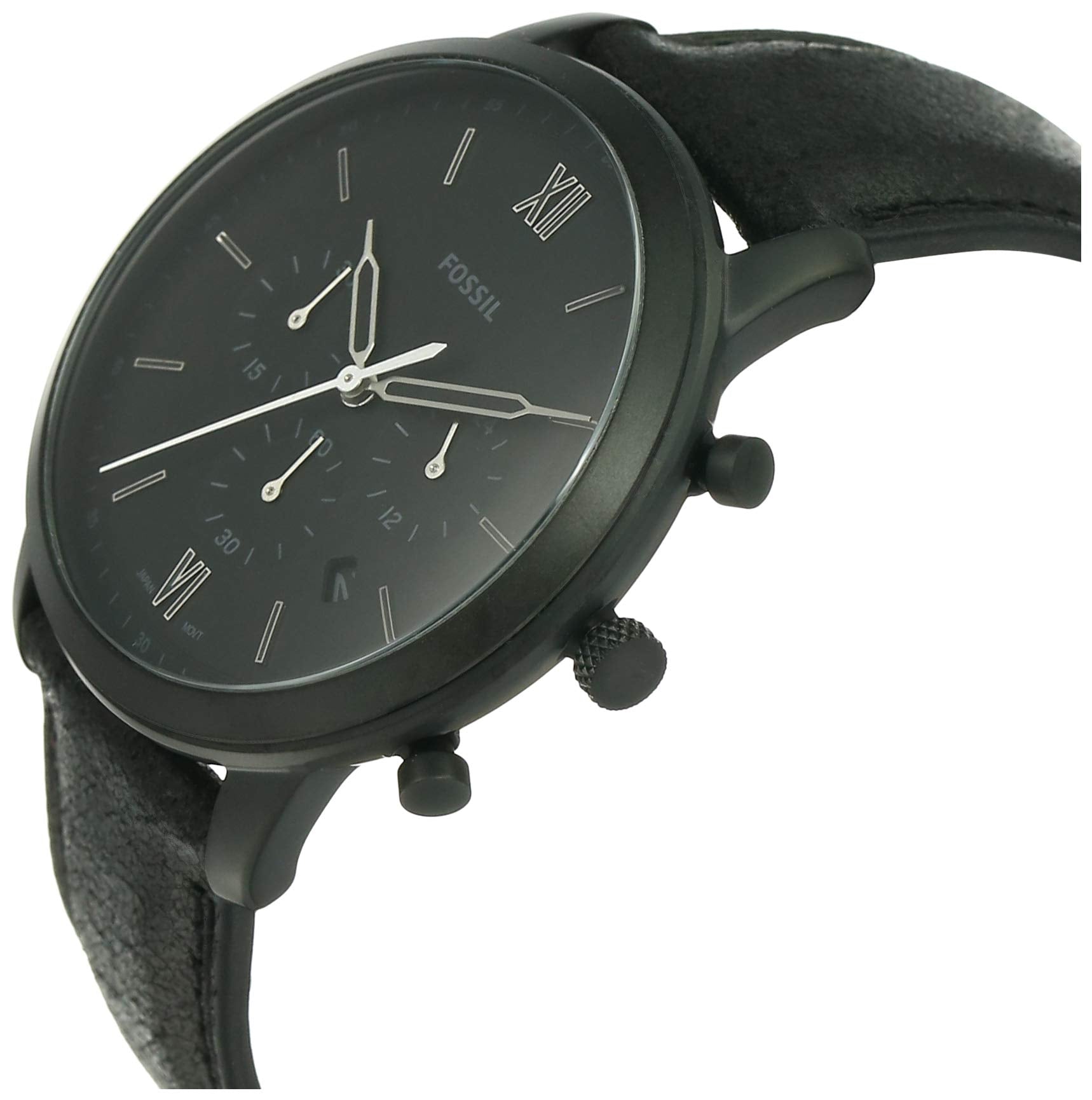 Buy Men's Quartz Commuter Black Leather Strap Black Dial 43Mm Watch in Pakistan