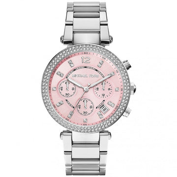 Buy Michael Kors Womens Quartz Parker Silver Stainless Steel Pink Dial 39mm Watch - Mk6105 in Pakistan