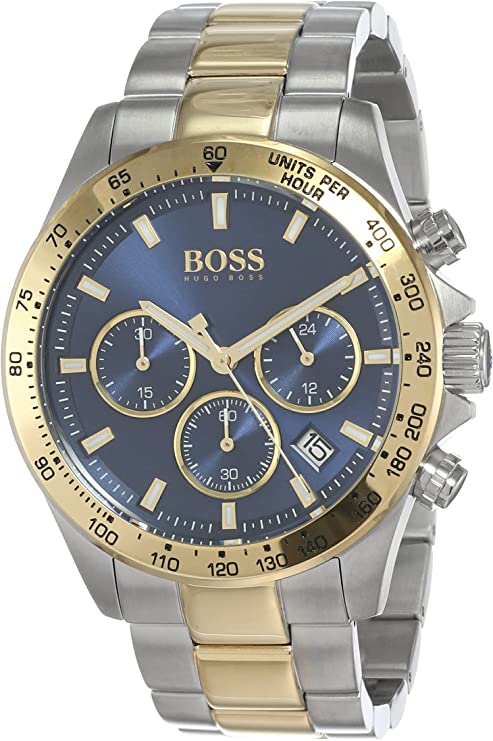 Buy Hugo Boss Mens Analogue Quartz Hero Two Tone Stainless Steel Strap 45mm Watch - 1513767 in Pakistan