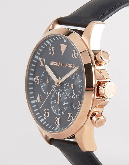 Buy Michael Kors Men’s Chronograph Quartz Leather Strap Black Dial 45mm Watch - MK8535 in Pakistan