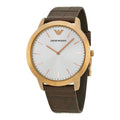 Buy Emporio Armani Quartz Brown Leather Strap Silver Dial 42mm Watch for Men - Ar1743 in Pakistan