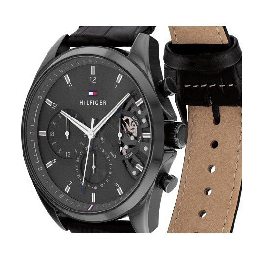 Buy Tommy Hilfiger Quartz Leather Strap Black Dial 44mm Watch for Men - 1710452 in Pakistan