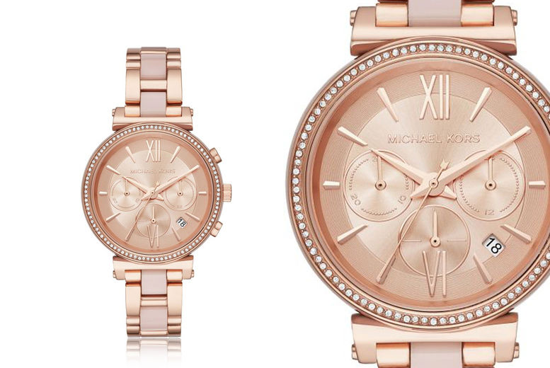 Buy Michael Kors Womens Chronograph Quartz Sofie Stainless Steel Rose Gold Dial 39mm Watch - Mk6560 in Pakistan