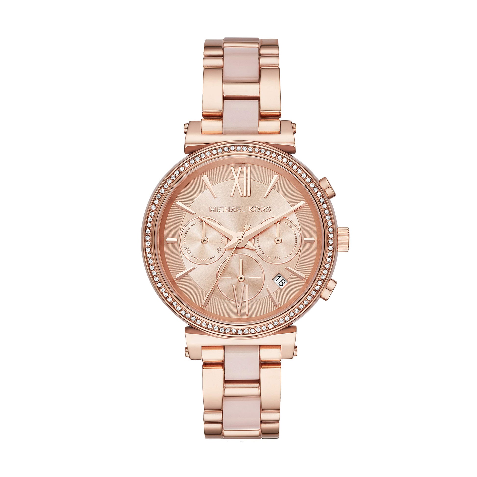 Buy Michael Kors Womens Chronograph Quartz Sofie Stainless Steel Rose Gold Dial 39mm Watch - Mk6560 in Pakistan