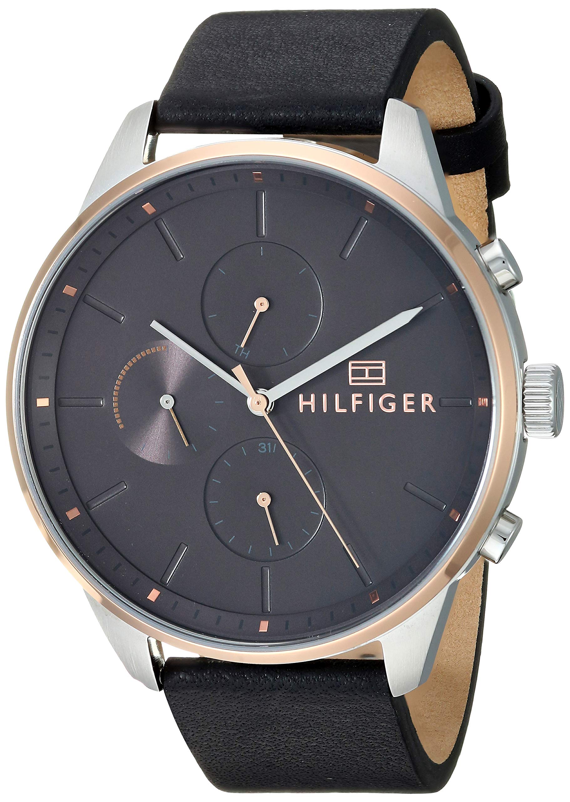 Buy Tommy Hilfiger Quartz Leather Strap Grey Dial 44mm Watch for Men - 1791488 in Pakistan