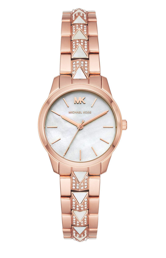 Buy Michael Kors Womens Quartz Runway Mercer Stainless Steel Mother Of Pearl Dial 38mm Watch - Mk6674 in Pakistan