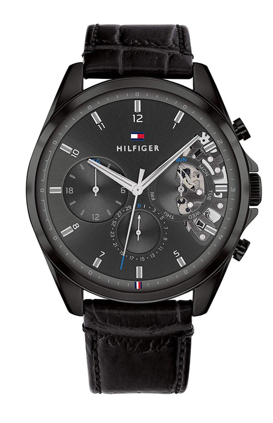 Buy Tommy Hilfiger Quartz Leather Strap Black Dial 44mm Watch for Men - 1710452 in Pakistan