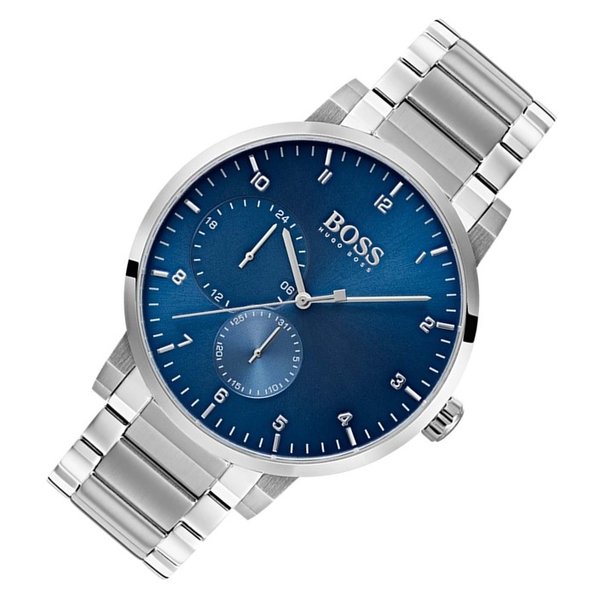 Buy Hugo Boss Mens Chronograph Quartz Oxygen Silver Stainless Steel Blue Dial 42mm Watch - 1513597 in Pakistan