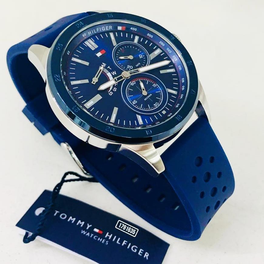 Buy Tommy Hilfiger Quartz Blue Silicone Strap Blue Dial 44mm Watch for Men - 1791635 in Pakistan