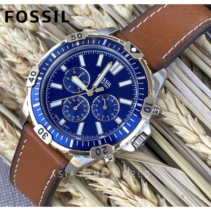 Buy Fossil Men's Chronograph Quartz Leather Strap Blue Dial 44mm Watch FS5625 in Pakistan