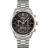 Buy Hugo Boss Mens Chronograph Champion Silver Stainless Steel Black Dial 44mm Watch - 1513819 in Pakistan