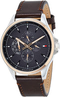 Buy Tommy Hilfiger Analogue Quartz Brown Leather Strap Grey Dial 46mm Watch for Men - 1791615 in Pakistan